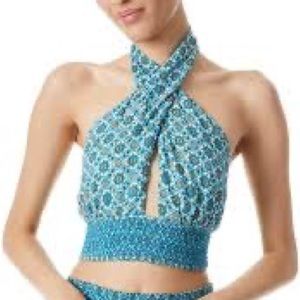 Alice + Olivia Lyndon halter wrap top